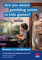 Are you aware gambling exists in kids games poster and postcard thumbnail